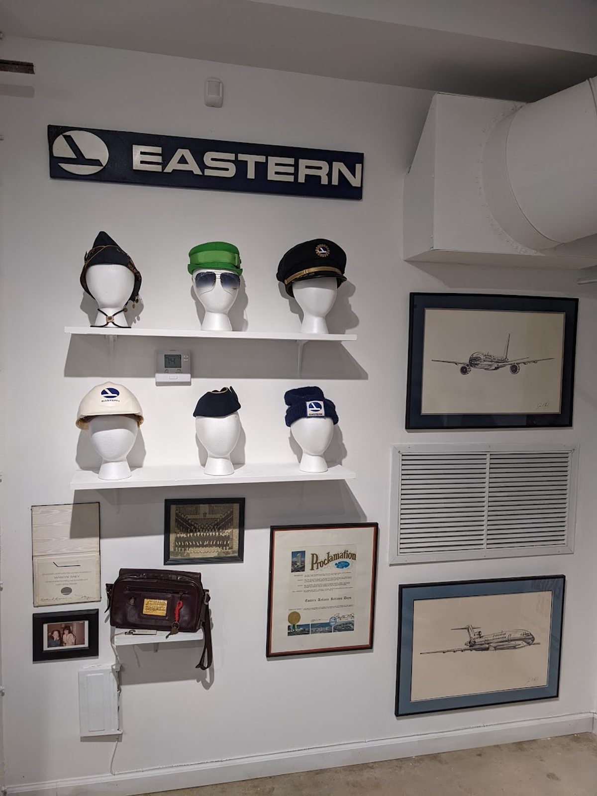 Stewardess uniforms and airline memorabilia exhibit